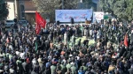 خاکسپاری دو شهید گلگون کفن جنگ تحمیلی در دانشگاه فنی و حرفه ای