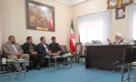 دیداررییس ومعاونین دانشکده امام محمدباقر(ع) ساری باآیت الله طبرسی