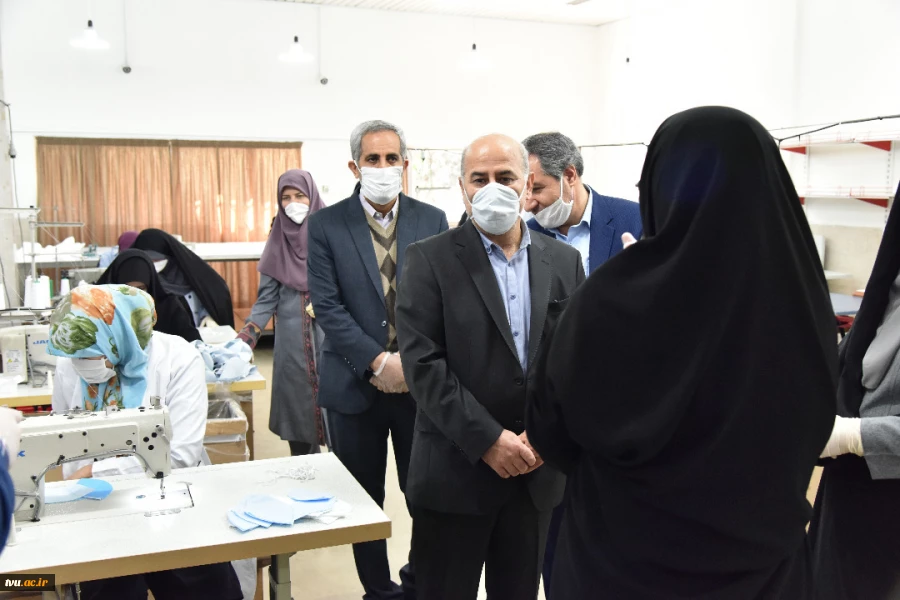 بازدید دکتر صالحی عمران از کارگاه های تولید ماسک دانشکده فنی و حر فه ای دکتر شریعتی با حضور واحد مرکزی خبر 7