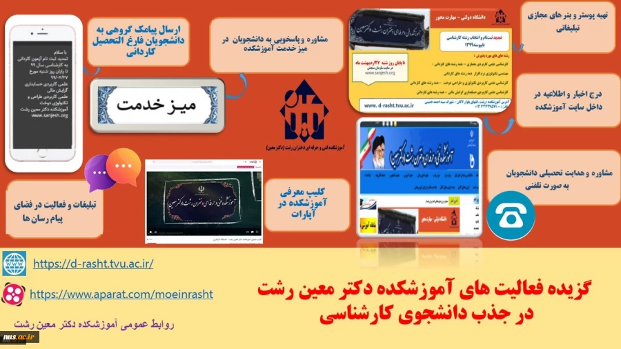 اقدامات آموزشکده دکتر معین رشت در خصوص جذب دانشجو کاردانی و کارشناسی  در فرصت تکمیل ظرفیت سازمان سنجش  2