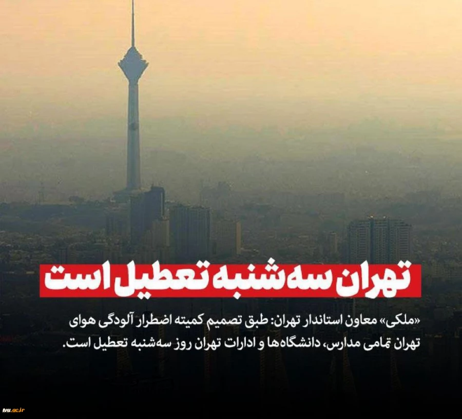 معاون اجرایی استانداری تهران:

مدارس، دانشگاه‌ها و ادارات تهران روز سه شنبه تعطیل است 2