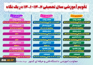 تقویم آموزشی سال 1401-1402