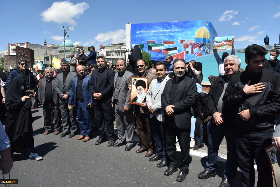 حضور رئیس دانشگاه فنی و حرفه‌ای در راهپیمایی روز قدس 7