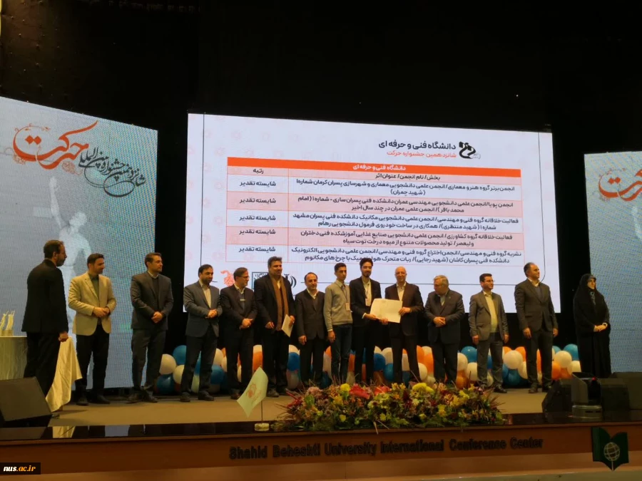 درخشش چشمگیر انجمن های علمی دانشگاه فنی و حرفه‌ای در شانزدهمین جشنواره بین المللی حرکت 6