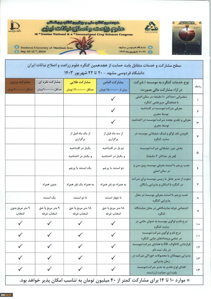 کنگره بین المللی علوم زراعت و اصلاح نباتات ایران 3