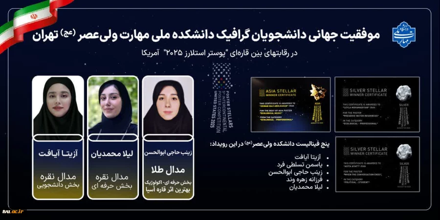 موفقیت جهانی دانشجویان گرافیک دانشکده ولی‌عصر (عج) 2