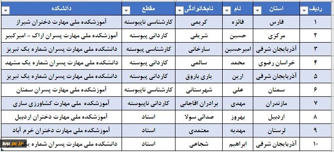 دانشجوی دانشگاه ملی مهارت استان فارس برنده طرح «گامیران – گام‌های طلایی 2»  3