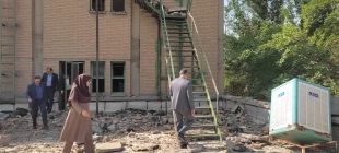 بازدید رئیس دانشگاه ملی مهارت و مدیران ستادی از فضاهای آسیب‌دیده جنگ سوم تحمیلی دانشکده ملی مهارت ولیعصر(عج) 9