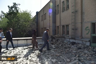 بازدید رئیس دانشگاه ملی مهارت و مدیران ستادی از فضاهای آسیب‌دیده جنگ سوم تحمیلی دانشکده ملی مهارت ولیعصر(عج) 14